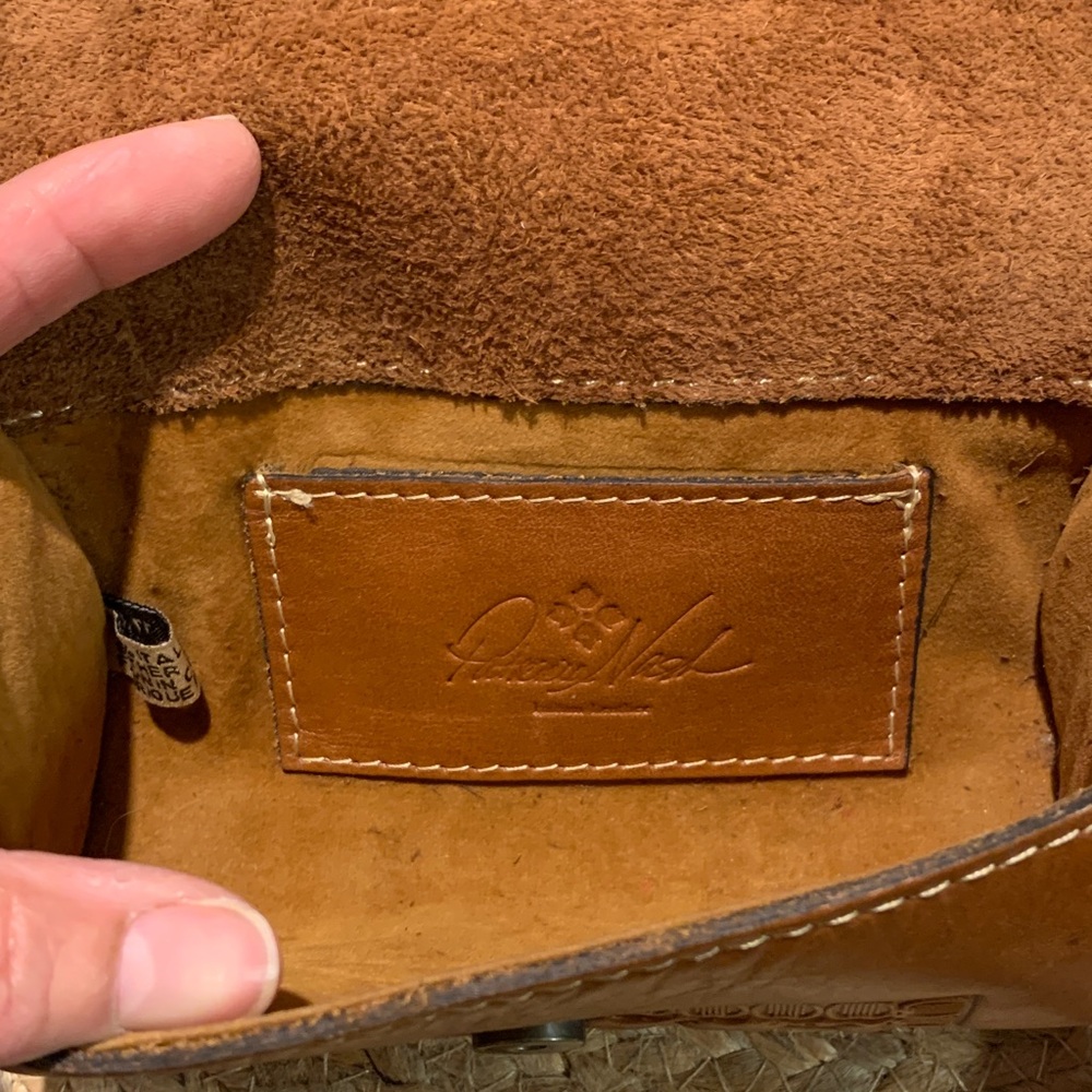 Beautiful Patricia Nash Tooled Brown Leather Crossbody Bag - Picture 6 of 10